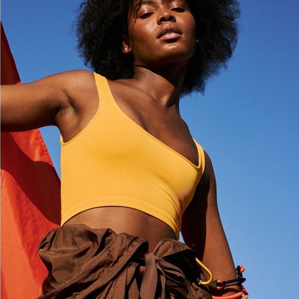 FP Happiness Runs square crop tank (color kelp)